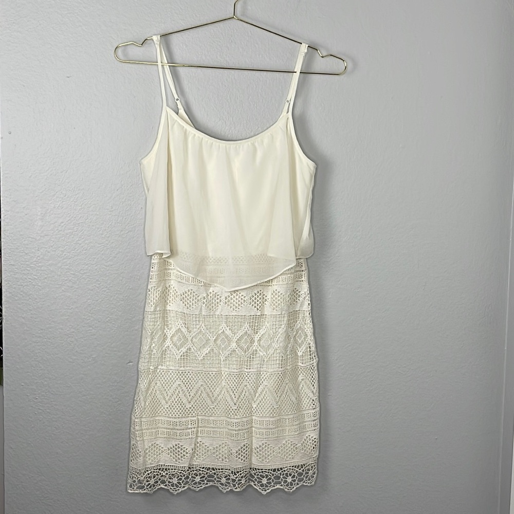 American Eagle Ivory Crochet Romper